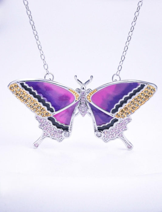 Purple Butterfly Pendant - TA18514R