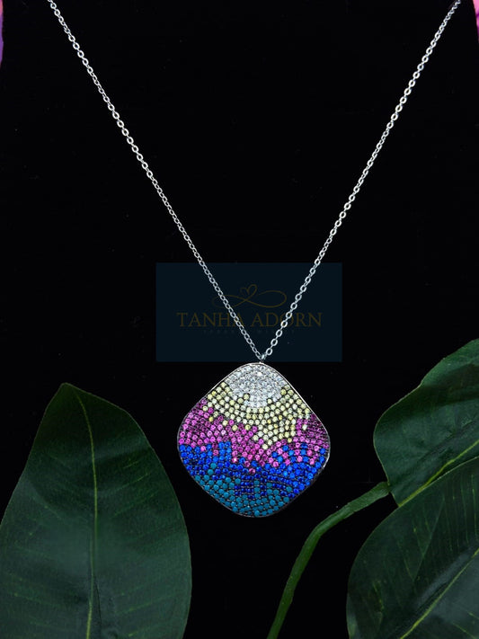 Vibrant Gemstone Pendant Necklace - TA24267R