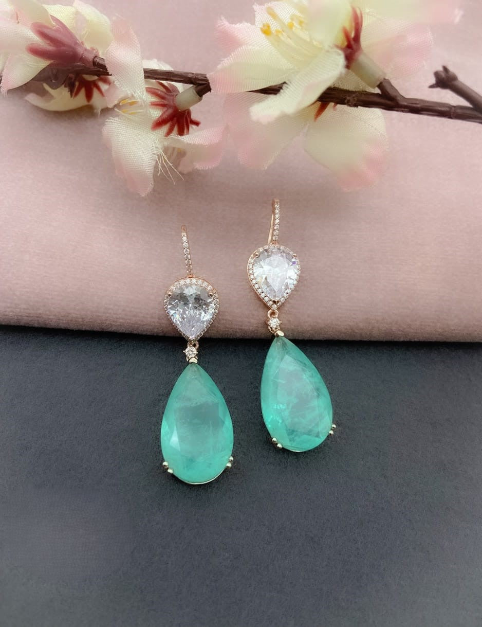 Green Pear Diamond Earings - TA24731R