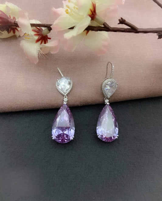 Purple Pear Diamond Earings - TA24733R