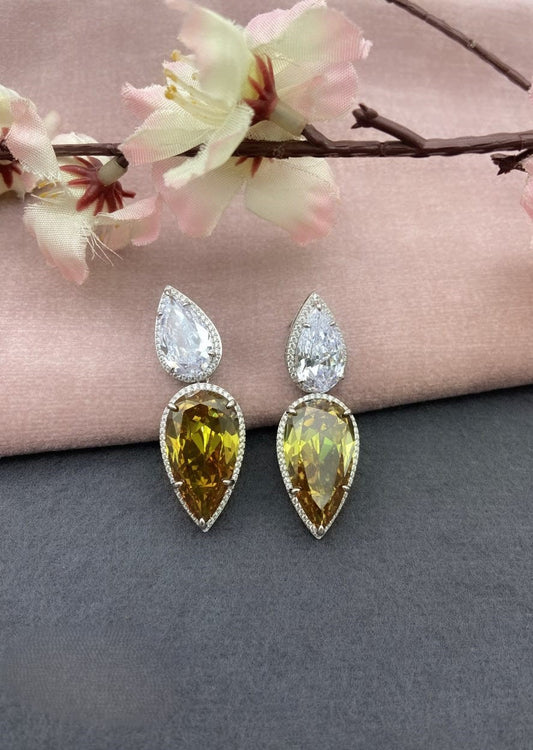 Yellow Pear Diamond Earings - TA24735R