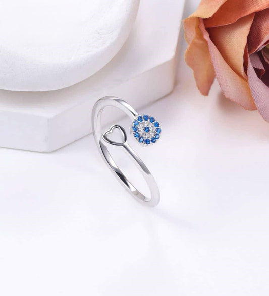 Heart and Evil Eye Ring - TA31533R