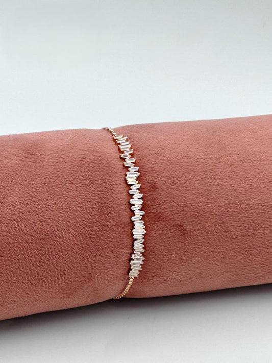 Shimmering Elegance: Baguette Bracelet - TA6713R